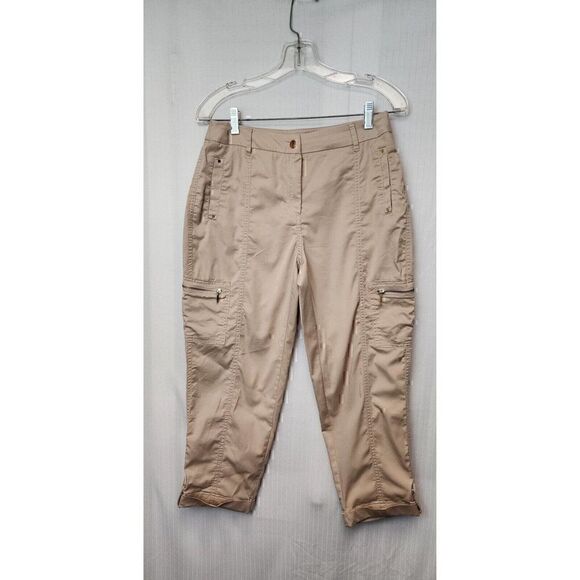 Chico's Luxe Twill Utility Cropped Cargo Pants Size 00/US XS-2 Color Kha… - Picture 3 of 10